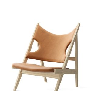 Knitting Chair. Textile - Cognac/Dunes. Natural Oak