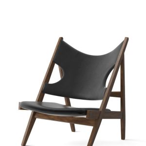Knitting Chair. Textile - 0842 Black/Dakar. Walnut