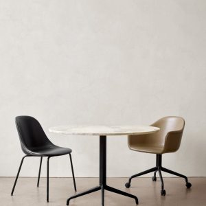 Harbour Arm Chair. Dining Height. Black Star Base w/Casters. Upholstered