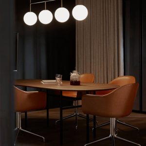 Harbour Arm Chair. Dining Height. Polished Aluminum Star Base w/Swivel. Upholstered